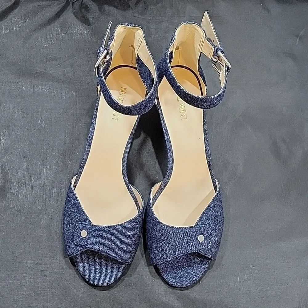 BRAND NEW NINE WEST PATIAN PEEP TOE WEDGE SANDAL